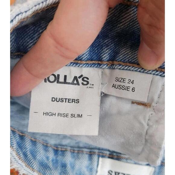 Rolla’s jeans high rise slim dusters light wash australia cotton Size 24 - Picture 4 of 7